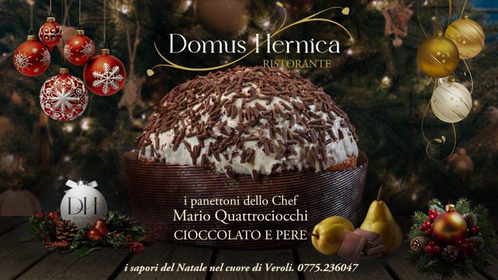 Panettone Pere e cioccolato creato dallo Chef Mario Quattrociocchi nel Laboratorio Domus Hernica